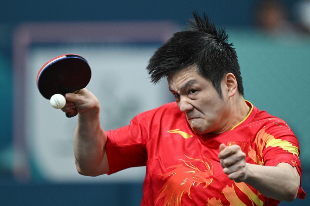 China’s Fan Zhendong in action at the Paris Olympics last August. Photo: AFP