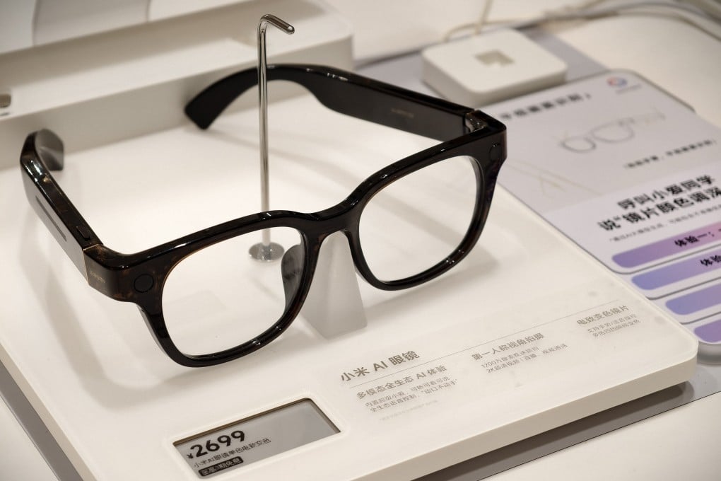 Xiaomi’s AI-powered smart glasses are seen on sale in Guangzhou, Guangdong province, on June 27, 2025. Photo: VCG via Getty Images