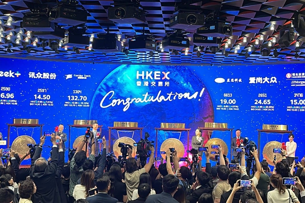 Hong Kong’s stock exchange marked its busiest day of the year on July 9, when five companies made their trading debuts. Photo: Aileen Chuang