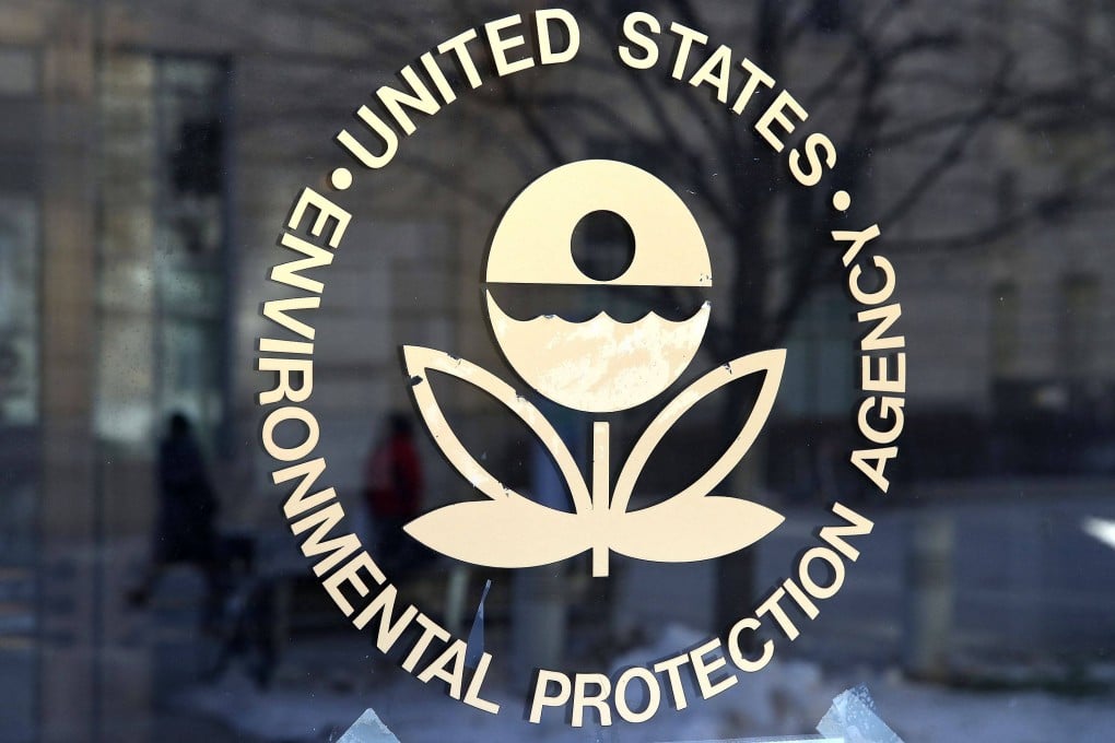 The US Environmental Protection Agency’s (EPA) logo at its headquarters in Washington. Photo: Getty Images / AFP