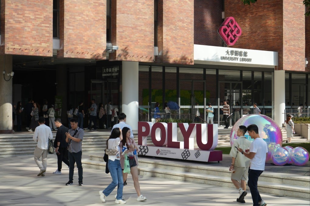 Students inside the Hong Kong Polytechnic University’s campus in Hung Hom. Photo: Shutterstock