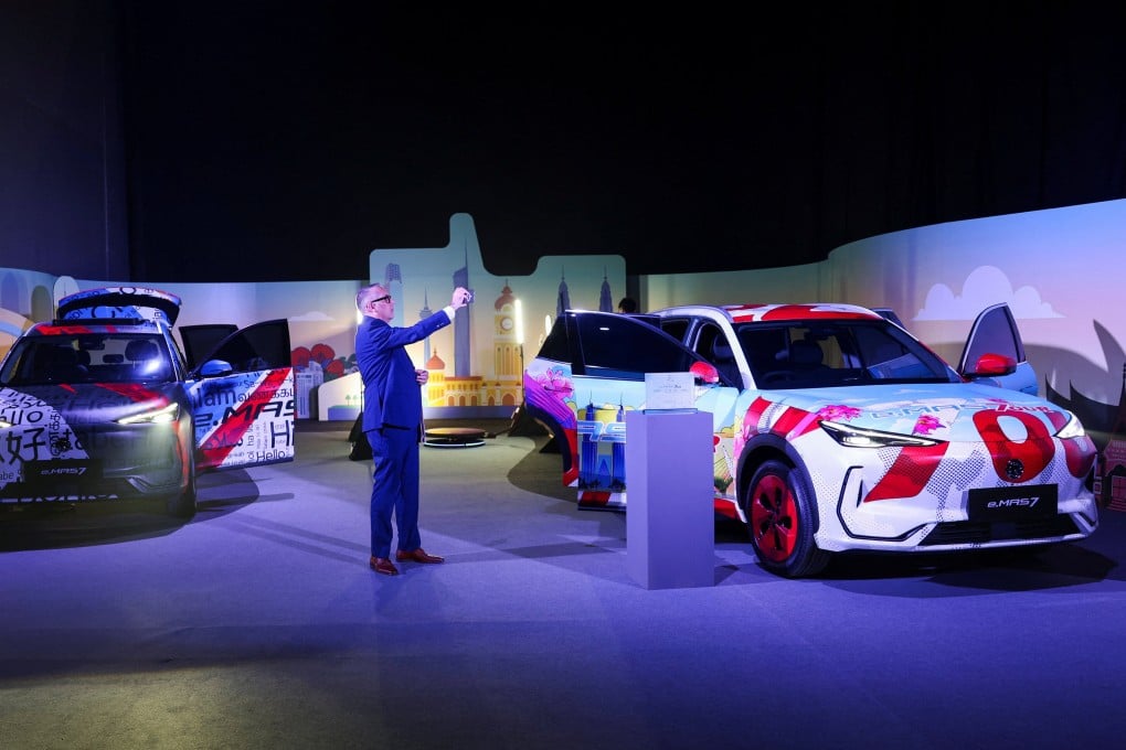 The MAS 7, Malaysian automotive firm Proton’s first electric vehicle, on display in Kuala Lumpur last year. Photo: Reuters