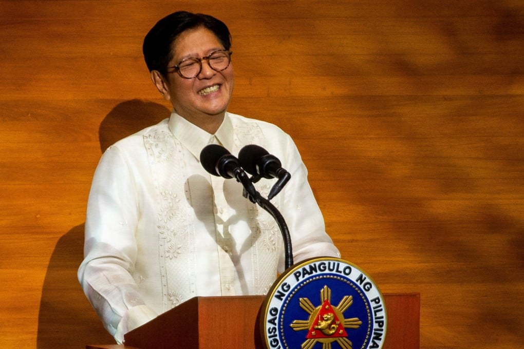 Philippine President Ferdinand Marcos Jnr delivers his fourth State of the Nation Address (SONA), at the House of Representatives in Quezon City on Monday. Photo: Reuters