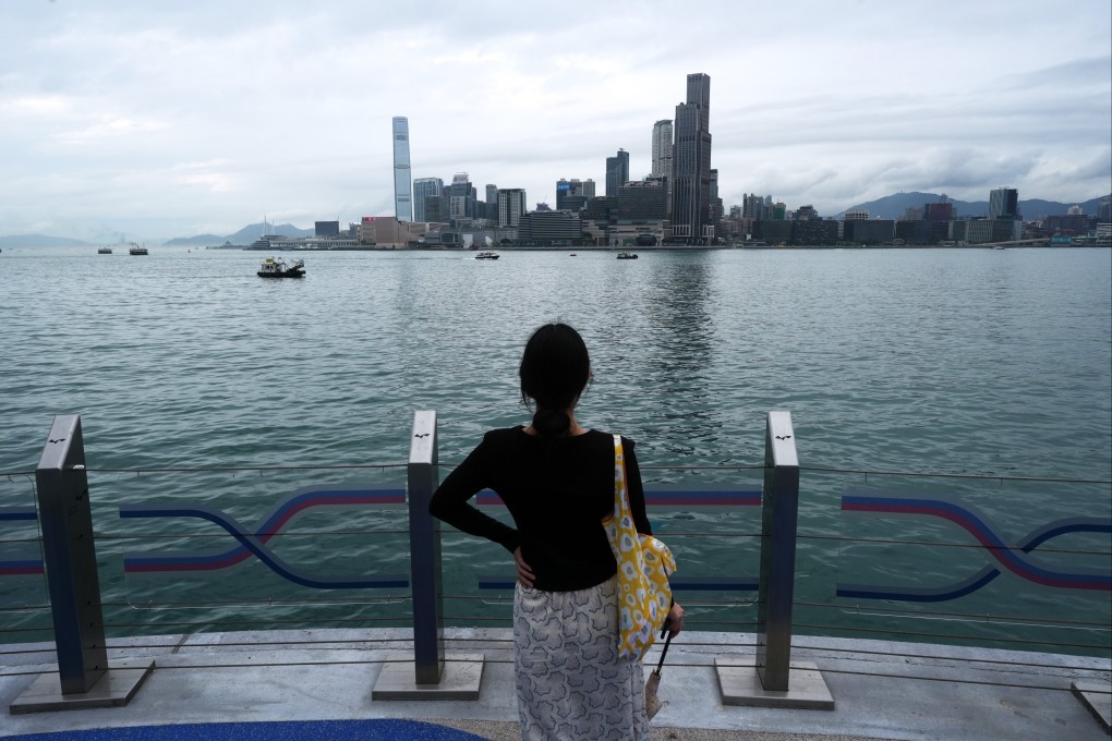 Calm waters off the Wan Chai Temporary Promenade in March. Photo: Sun Yeung