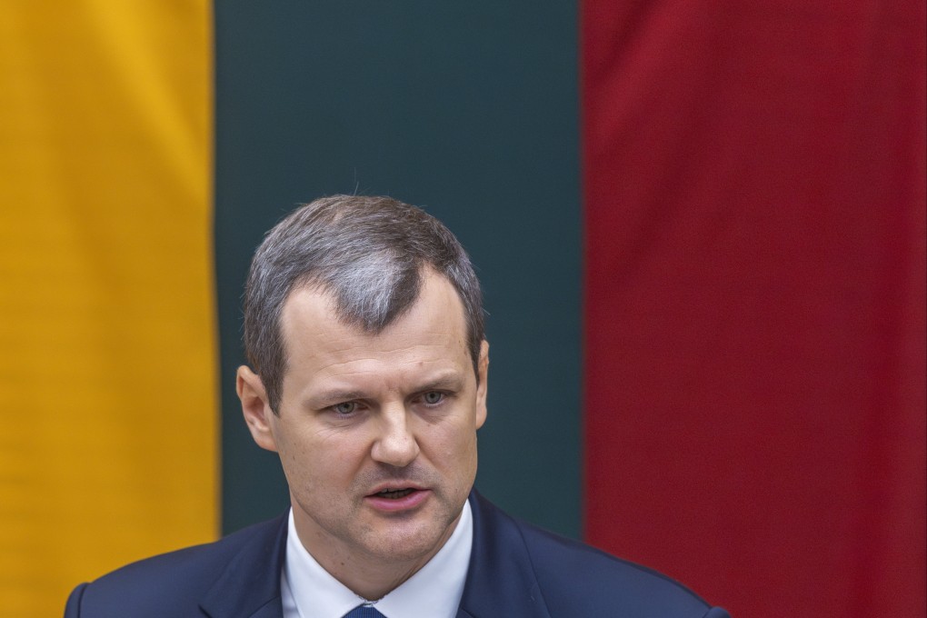 Lithuania Prime Minister Gintautas Paluckas was a newly established leader of the centre-left Social Democrats, who ascended to the role late last year after a three-party coalition formed following parliamentary elections in October. Photo: AP