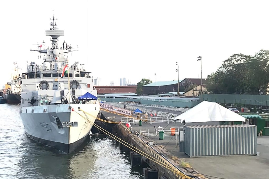 India’s INS Kiltan warship arrives at Ho Chi Minh City in 2020. The vessel and two other Indian warships will be taking part in a joint drill with their Philippine counterparts next month in the South China Sea. Photo: X