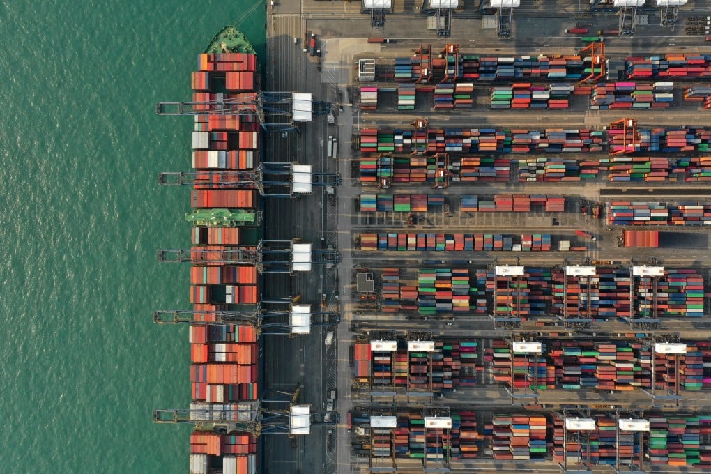 Aerial view of the Kwai Tsing Container Port on October 3, 2018. Photo: Roy Issa