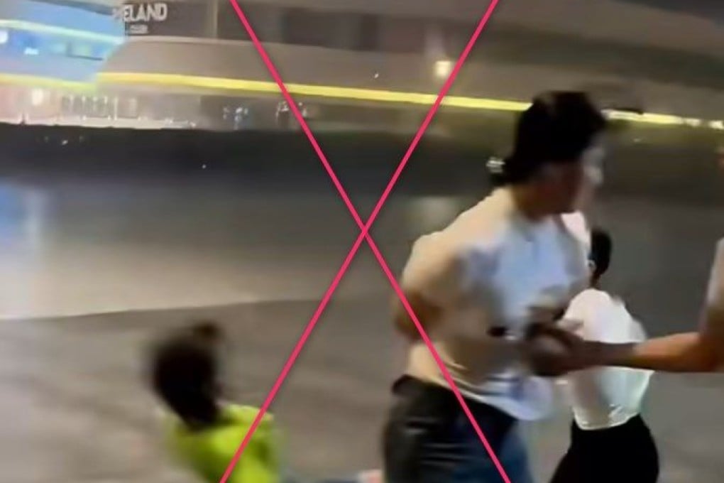 A screenshot of the video posted on Facebook with lines crossed through by the Post. Photo: Facebook/SCMP Composite