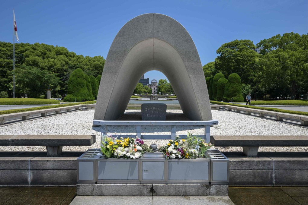 The Memorial Cenotaph at the Peace Memorial Park, in Hiroshima, Japan. This August marks the 80th anniversaries of the atomic bombings of Hiroshima and Nagasaki, as well as the 80th anniversary of the end of the Pacific theatre of World War II. Photo: AFP