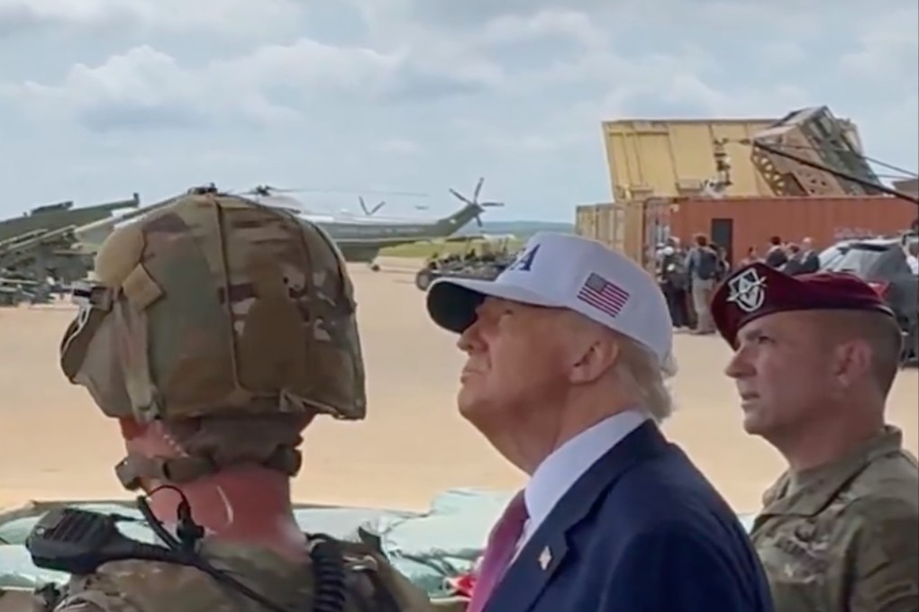 The containerised launch system was seen in footage from President Donald Trump’s visit to the US Army’s Fort Bragg base in June. Photo: X/Dan Scavino