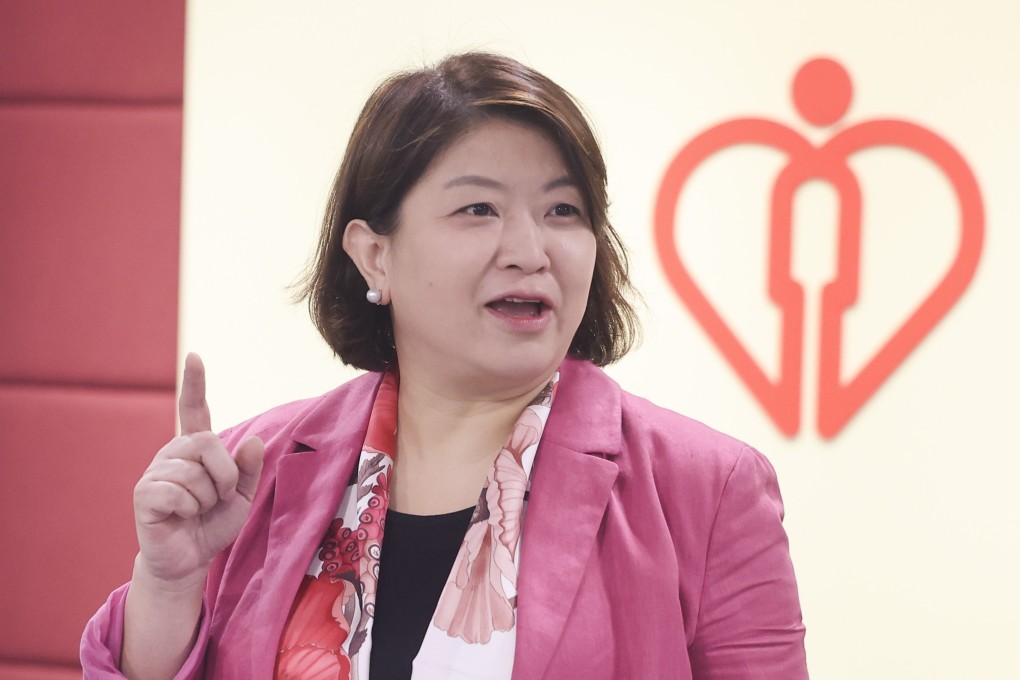 Dr Libby Lee speaks to the media at the Hospital Authority building, a day before she takes over as the organisation’s chief executive. Photo: Edmond So