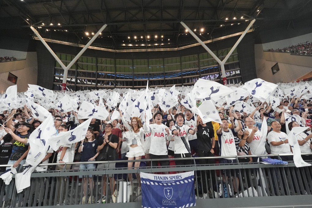 Tottenham Hotspur fans watch the Hong Kong Football Festival friendly between Arsenal and Tottenham Hotspur at Kai Tak Stadium in Hong Kong on July 31. Photo: Elson Li