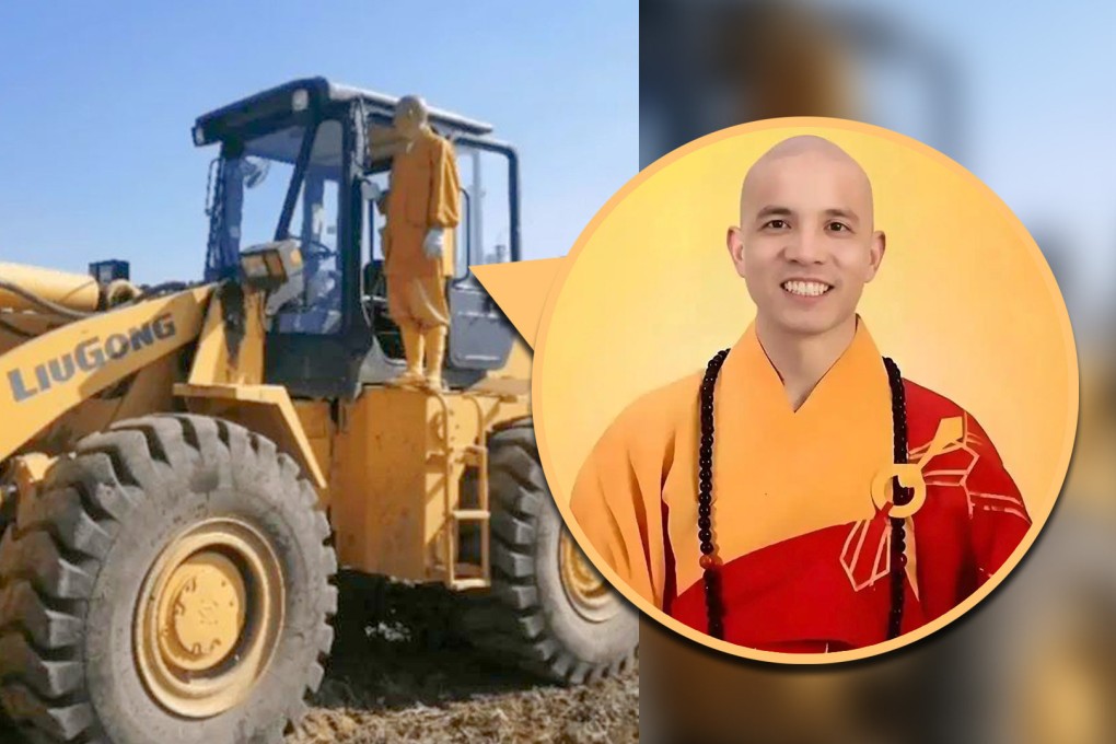 Shi Yinle, the successor to the controversial Shaolin Temple abbot, Shi Yongxin, vows to shun commercialism and embarce true Buddhist values. Photo: SCMP composite/Baidu