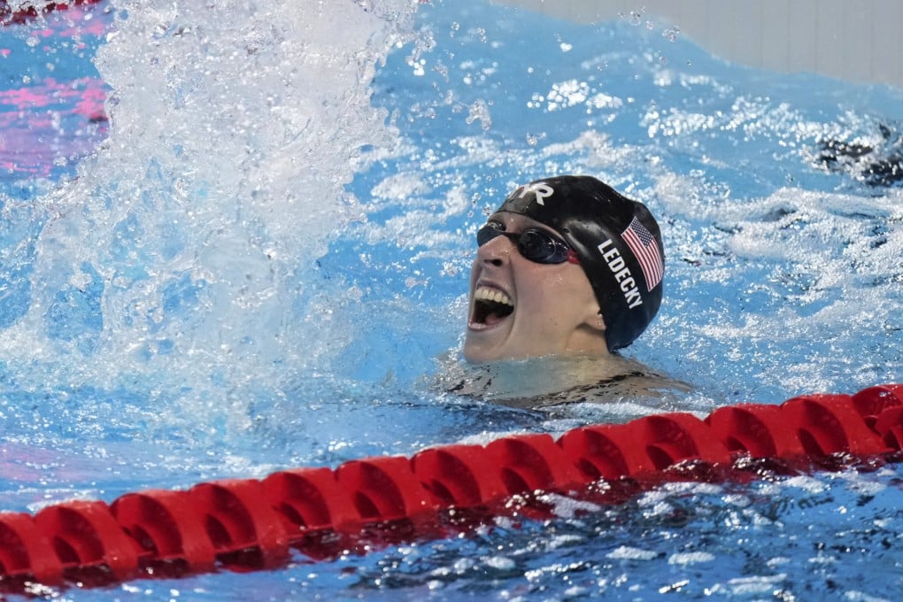 Katie Ledecky of the US won her 23rd world title in the 800m freestyle final at the World Aquatics Championships in Singapore on Saturday. Photo: AP
