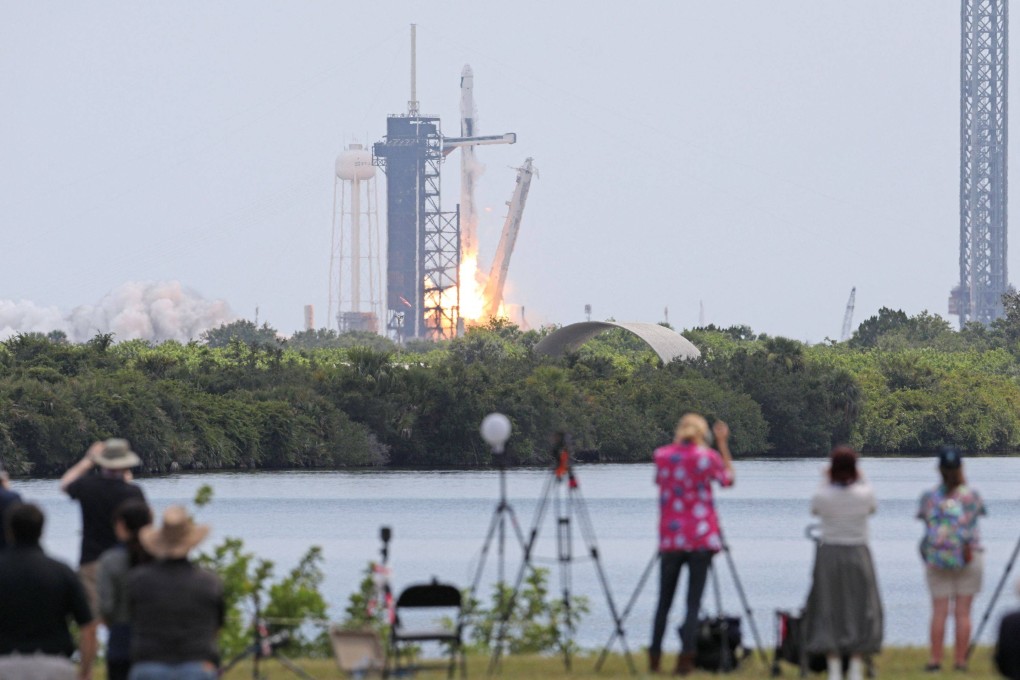 A SpaceX Falcon 9 rocket with the Crew Dragon capsule Endeavour carrying the Crew-11 mission lifts off from Nasa’s Kennedy Space Centre in Florida on Friday. Photo: AFP