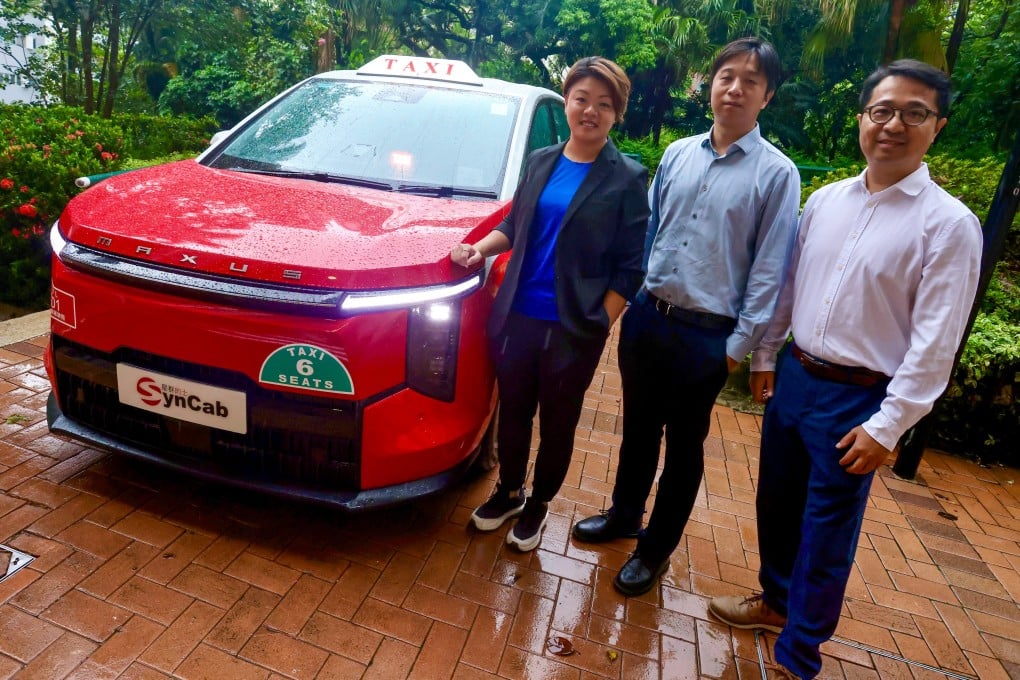 (From left) SynCab founder Sonia Cheng, HKU civil engineering department’s assistant professor Ke Jintao, and lecturer Ryan Wong. Photo: Jonathan Wong