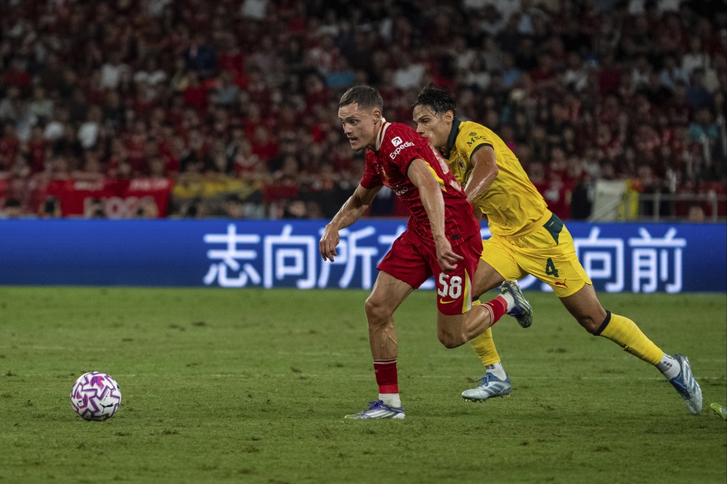 Record Liverpool signing Florian Wirtz in pre-season action against AC Milan at Hong Kong’s Kai Tak Stadium. Photo: AP