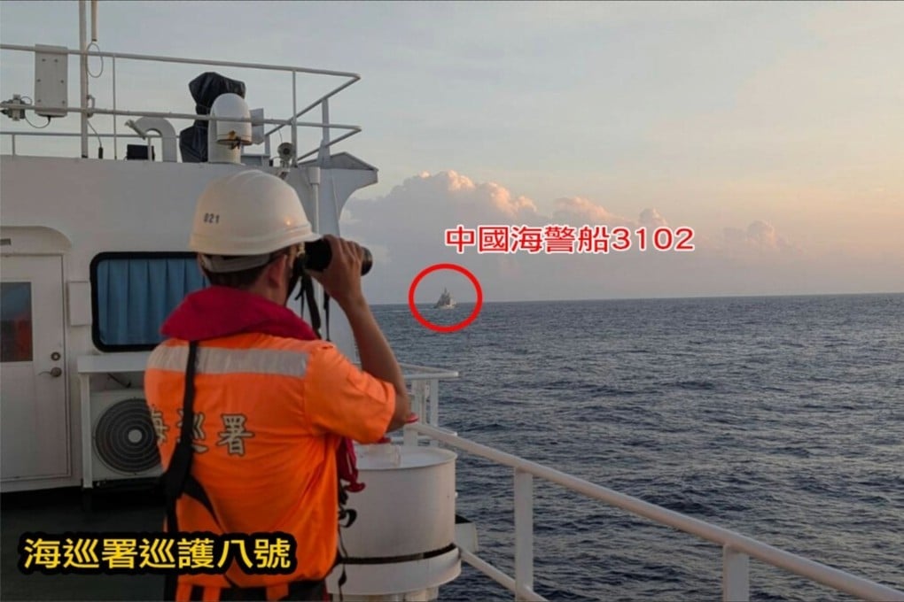 The Taiwanese and mainland coastguard vessels came as close as a nautical mile of each other on the weekend. Photo: Handout