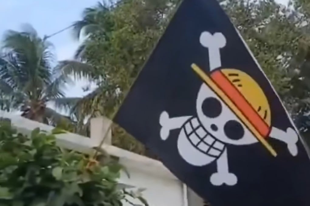 A One Piece flag flies outside a home in Indonesia. Photo: Facebook