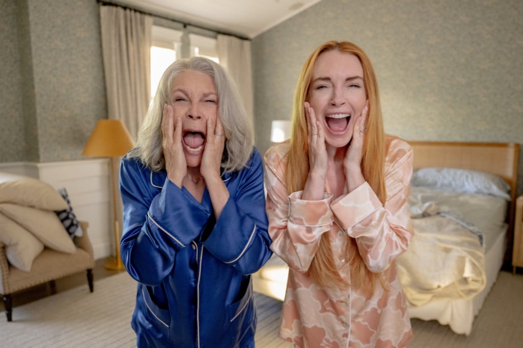 Jamie Lee Curtis and Lindsay Lohan in a still from Freakier Friday (category TBC), directed by Nisha Ganatra and co-starring Julia Butters. Photo: Glen Wilson/Disney Enterprises