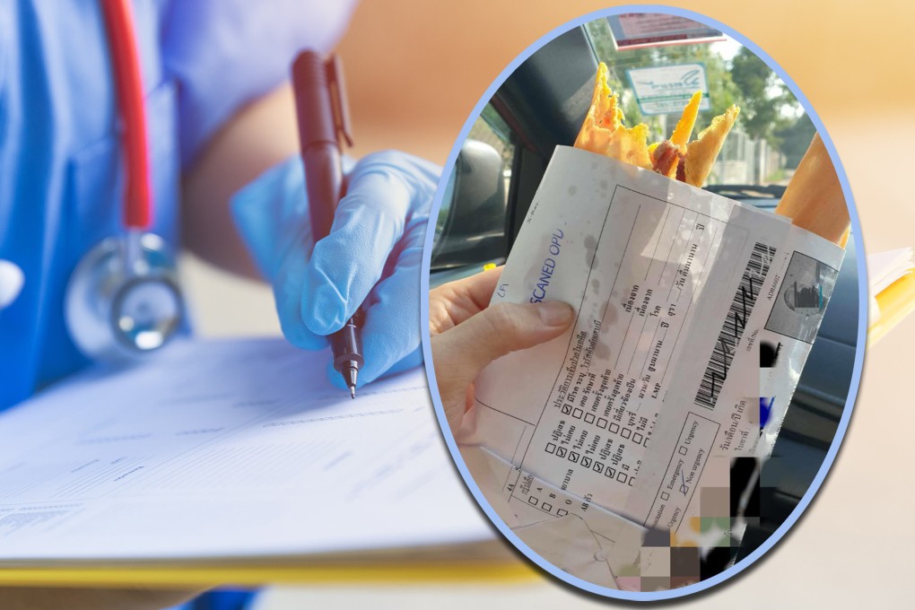 A hospital in Thailand has been fined US$37,000 after  its negligence saw 1,000 pages of patient medical records used as street food wrappers. Photo: SCMP composite/Shutterstock/Facebook