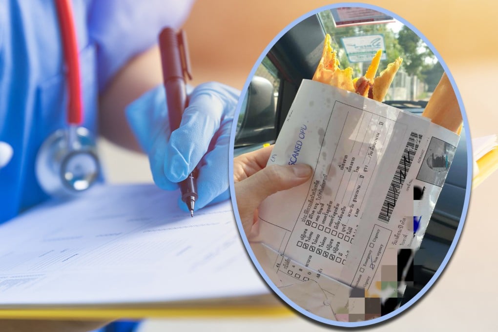 A hospital in Thailand has been fined US$37,000 after its negligence saw 1,000 pages of patient medical records used as street food wrappers. Photo: SCMP composite/Shutterstock/Facebook