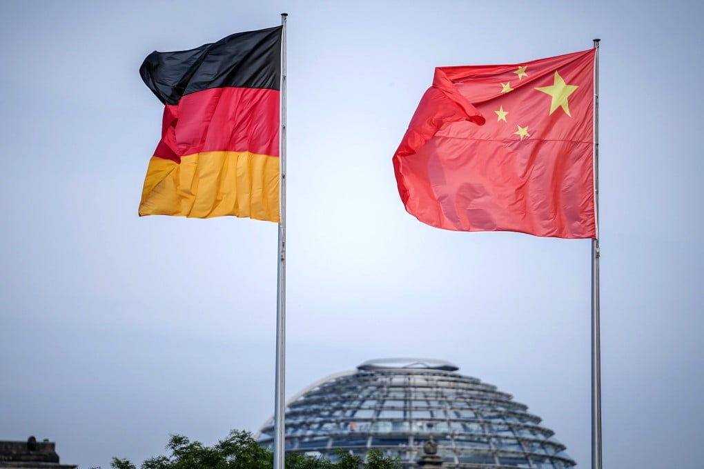 The flags of Germany and China wave in the wind in front of the Federal Chancellery. A former aide to an AfD politician is on trial in Germany for allegedly spying for a Chinese intelligence agency.
Photo: dpa