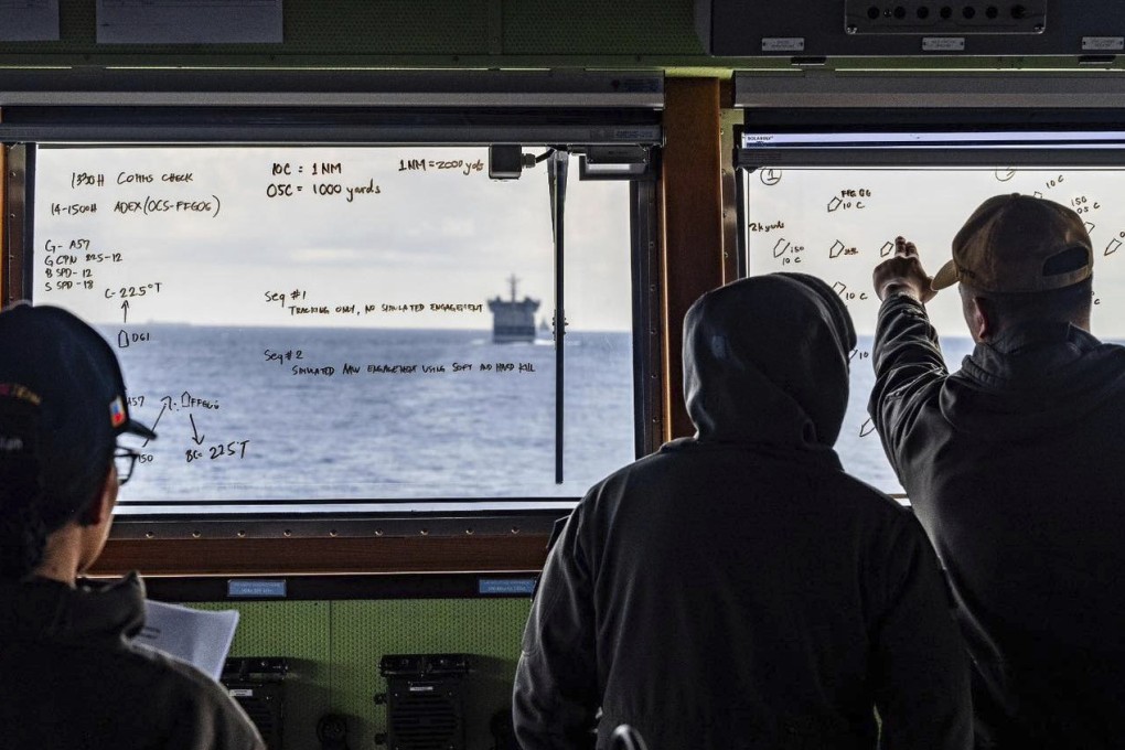 Philippine military personnel take part in joint drills with the Indian Navy in the South China Sea on Sunday. Photo: Armed Forces of the Philippines, Public Affairs Office/AP
