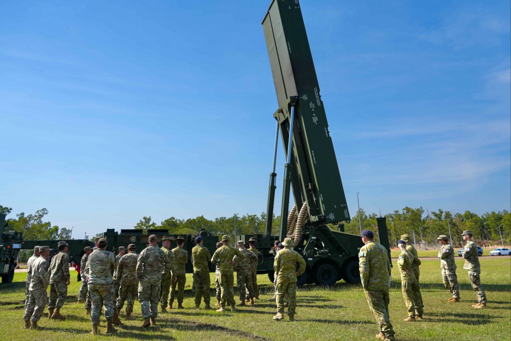 US soldiers give a capabilities brief on the Long Range Hypersonic Weapon System in the Northern Territory, Australia, on July 9 as part of  Exercise Talisman Sabre 25. It is the first operational employment of the Dark Eagle system outside the continental US. Photo: Handout