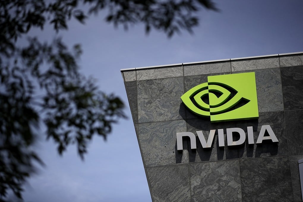 The Nvidia logo is seen on the compnay’s headquarters in Santa Clara, California. Photo: TNS