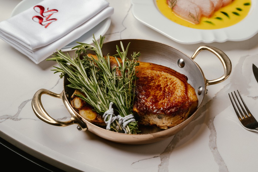 Lala’s charcoal Cantal pork chop with ”Paris-Hong Kong” sauce is a hit among diners in Hong Kong. Photo: Sixteen Photography