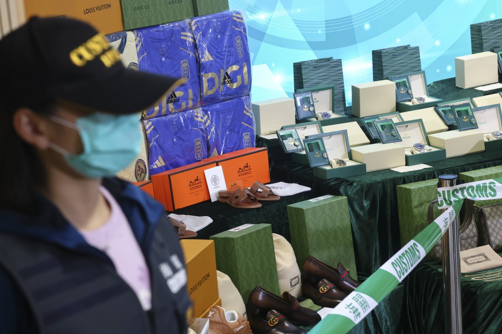 Goods seized in the joint operation are displayed at customs headquarters in North Point. Photo: Dickson Le