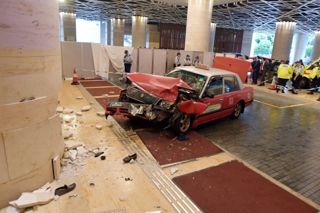 The scene of the crash near Nina Hotel in Tsuen Wan, where a taxi ploughed into a Filipino tourist. Photo: Handout