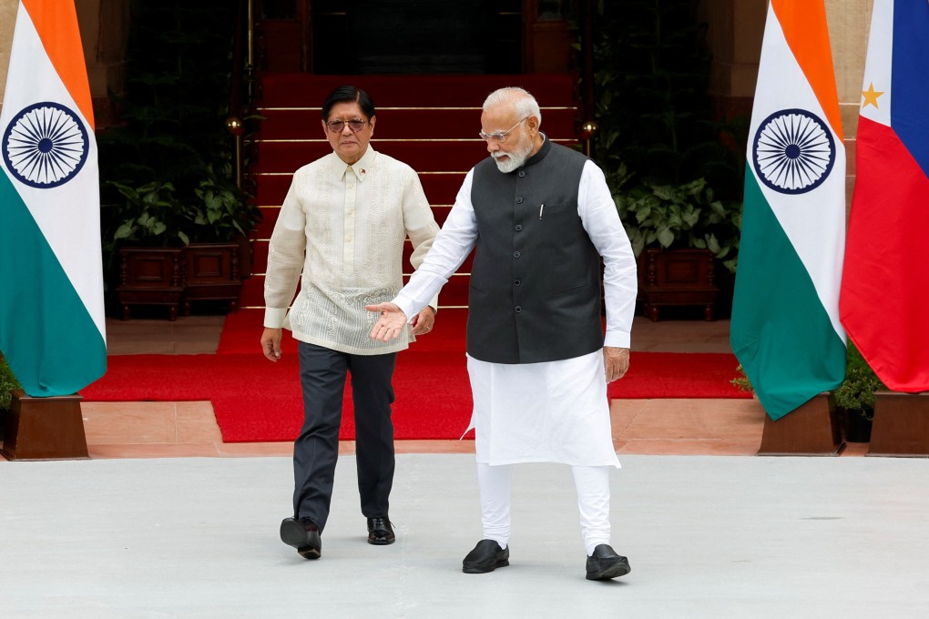 President of the Philippines Ferdinand Marcos Jnr with Indian Prime Minister Narendra Modi in New Delhi on Tuesday. Photo: Reuters