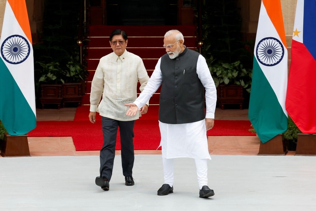 President of the Philippines Ferdinand Marcos Jnr with Indian Prime Minister Narendra Modi in New Delhi on Tuesday. Photo: Reuters