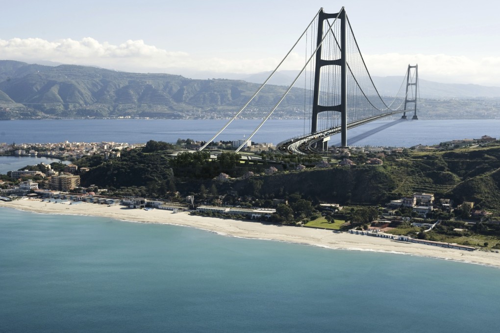 The Strait of Messina Bridge would measure nearly 3.7km once completed. Photo: Webuild – Eurolink Image Library via AP