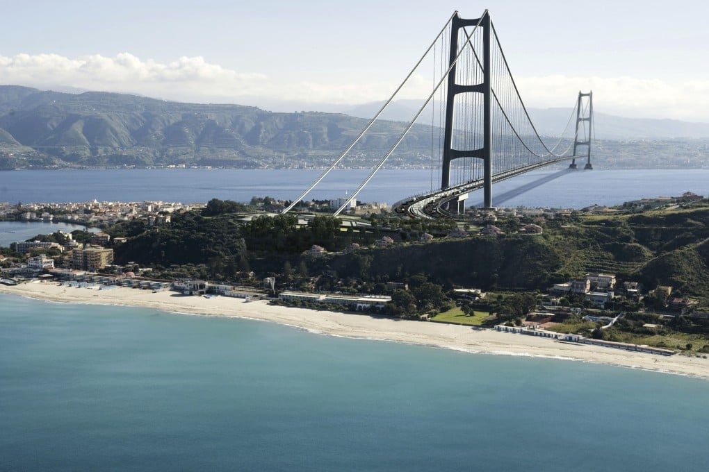 The Strait of Messina Bridge would measure nearly 3.7km once completed. Photo: Webuild – Eurolink Image Library via AP