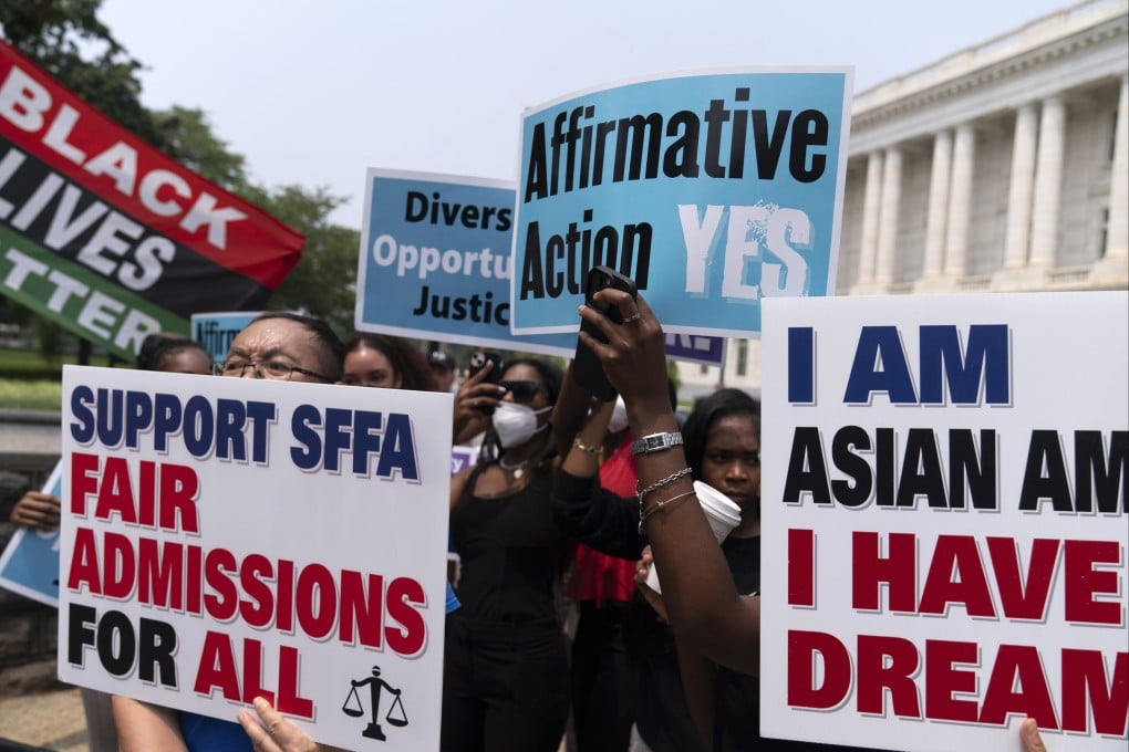 Demonstrators protest outside of the US Supreme Court in Washington in June 2023. Photo: AP