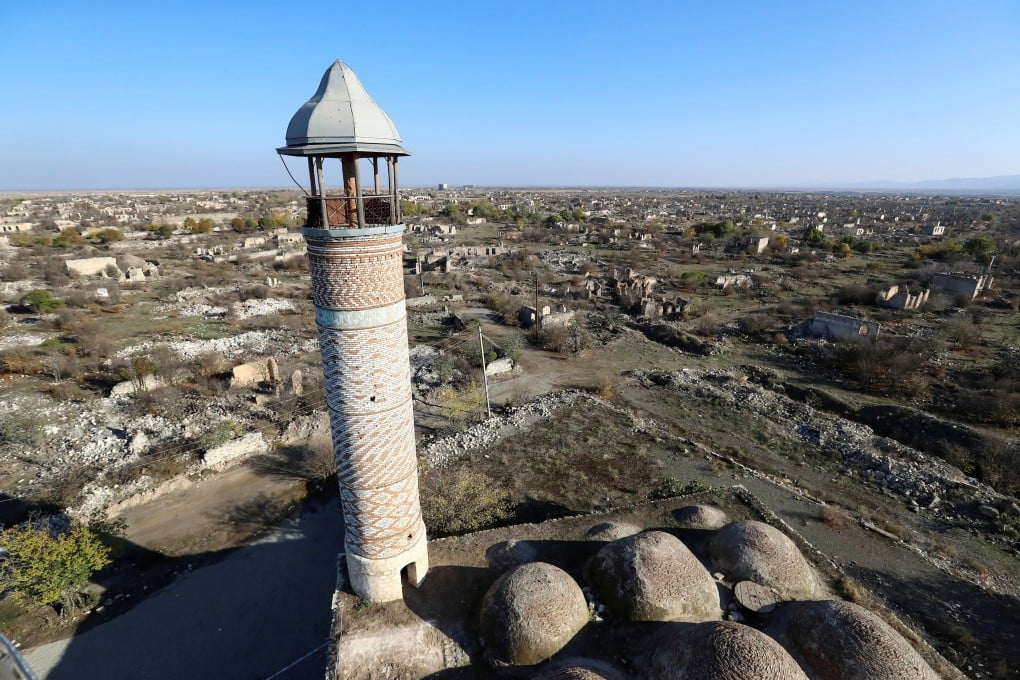 The town of Agdam, controlled by Azerbaijani forces, is seen in the region of Karabakh, Azerbaijan, in November 2020. Photo: Reuters