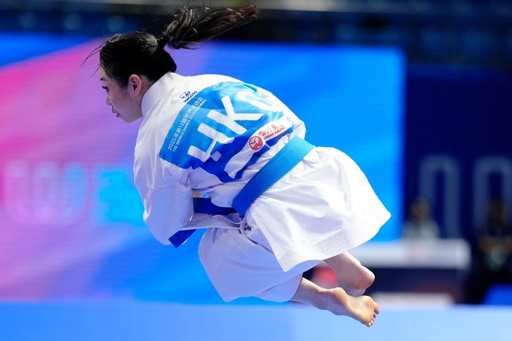 Grace Lau on her way to a gold medal in the women’s kata event at the World Games in Chengdu. Photo: World Karate Federation