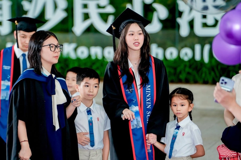 Abbigale Lau, second from right, from Minxin Hong Kong School has received at least eight offers from renowned universities. Photo: handout