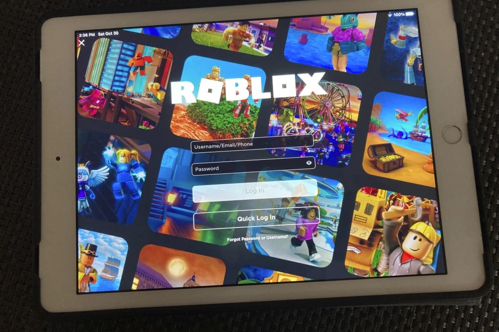 The Roblox gaming platform is seen on a tablet computer. It is not yet clear if or when a ban on Roblox will take effect. Photo: AP