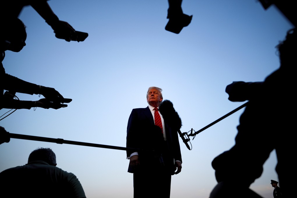 US President Donald Trump speaks to reporters before boarding Air Force One at Lehigh Valley International Airport, in Allentown, Pennsylvania, on August 3. Photo: AP