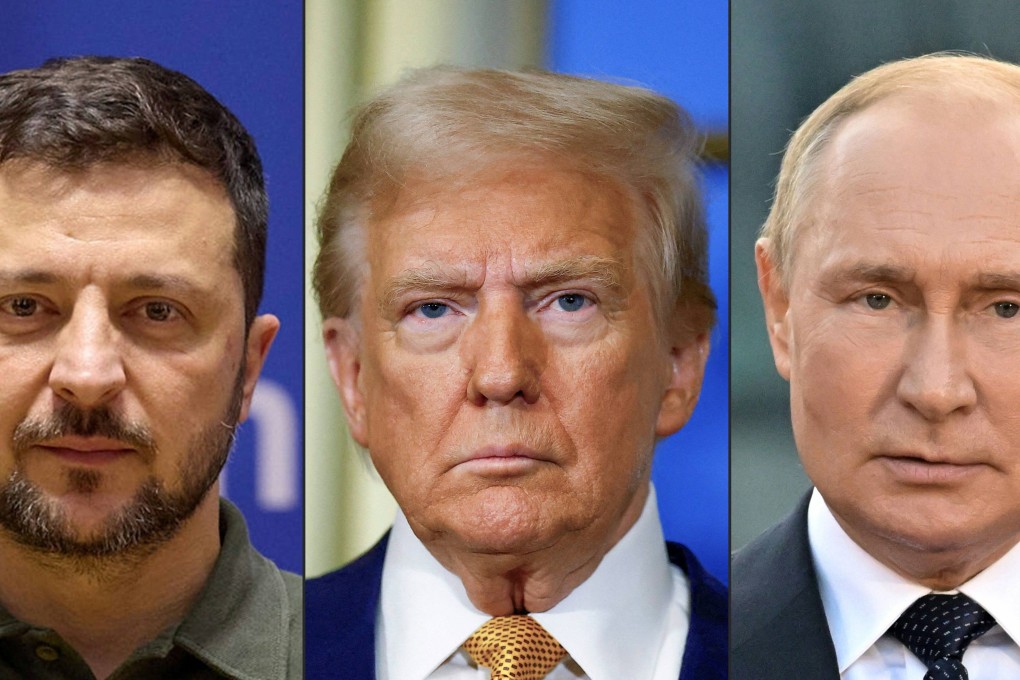 From left, Ukrainian President Volodymyr Zelensky, US President Donald Trump and Russian President Vladimir Putin. Photos: Various sources / AFP / Ukrainian Presidential Press Service