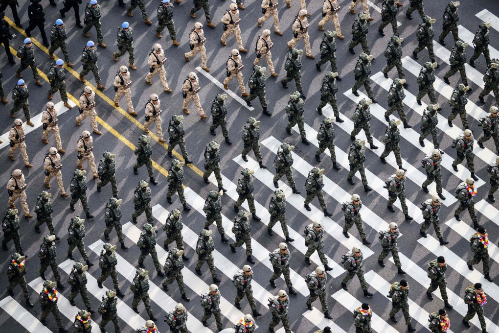 South Korean soldiers march during a parade in Seoul last year to mark the country’s 76th Armed Forces Day. Photo: AFP