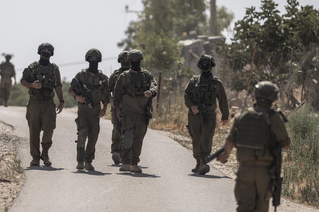 Israeli Defence Forces near where Palestinians gathered to mourn Awdah Hathaleen, who was shot by an Israeli settler on July 28. Photo: dpa