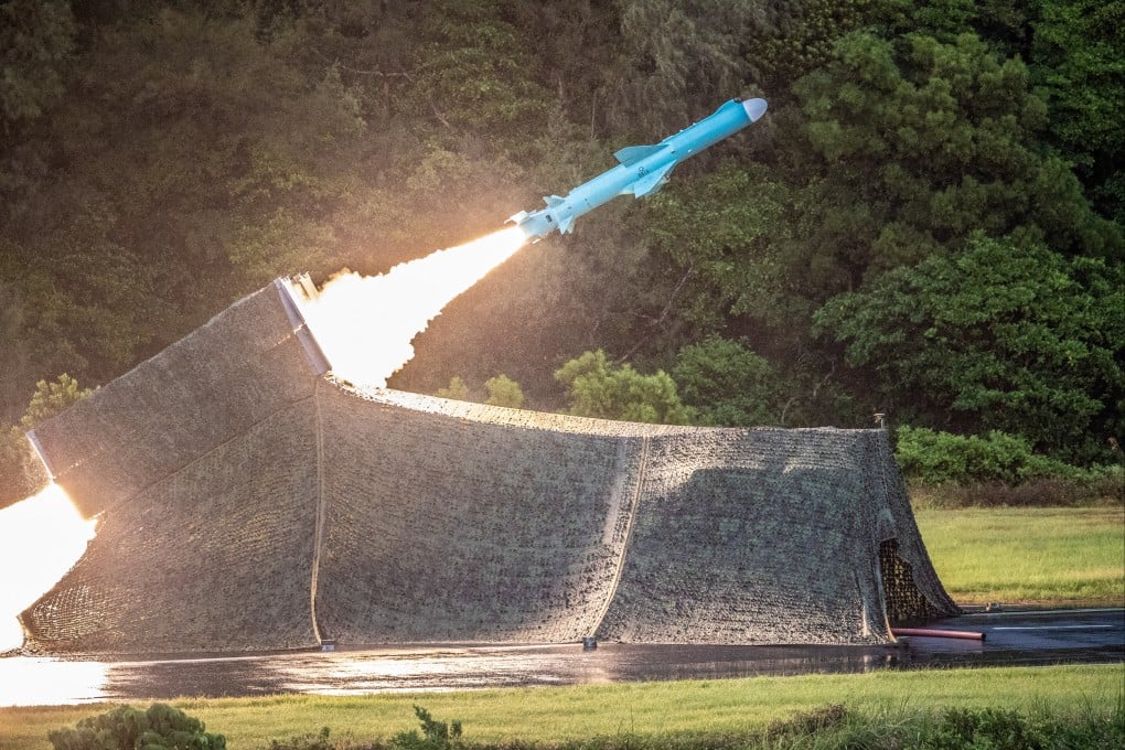 Analysts say Taiwan’s Hsiung Feng missiles are not enough to counter the PLA Navy. Photo: AFP