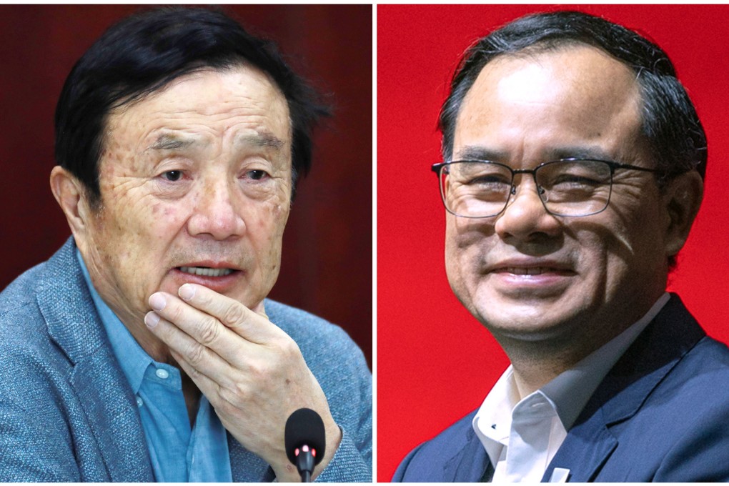 Huawei Technologies founder and CEO Ren Zhengfei, left and Changan Automobile chairman Zhu Huarong. Photo: SCMP