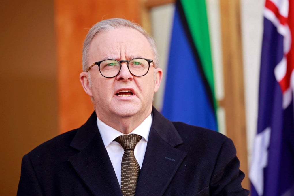 Australias Prime Minister Anthony Albanese speaks in Canberra on Monday. Photo: AFP