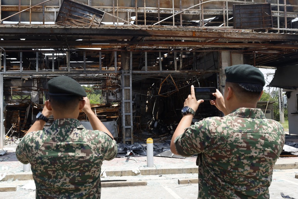 Military attaches from various countries visit the affected areas along the Thai-Cambodian border on August 1. Photo: EPA